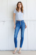 High Rise 5 Button Skinny Jeans