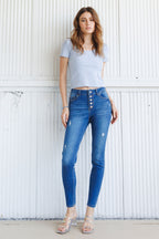 High Rise 5 Button Skinny Jeans