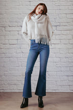 Stone wash High Rise Flare Jeans
