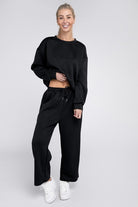 Women's Outfits & SetsTextured Fabric Top and Pants Casual Set - VacationGrabs