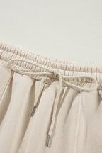 Solid Zip-Up Jacket and Drawstring Pants Set