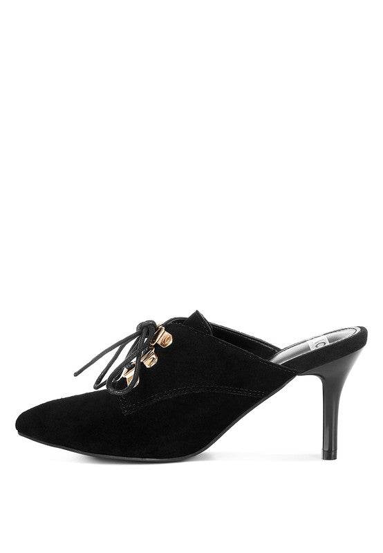 Miladi Suede Stiletto Mules - VacationGrabs