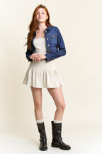 Fitted Basic Crop Denim Jacket