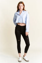 High Rise Distressed Skinny Jeans