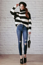 High Rise Destructed Skinny Jeans