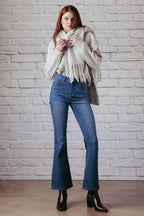 Stone wash High Rise Flare Jeans