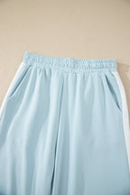Contrast Trim Boxy Tank & Wide Leg Pants Set