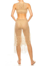 Swimwear - Relaxing Crochet With Tinsel Bottom Mid Cutout - VacationGrabs