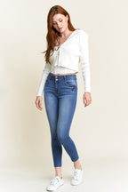 Double Waist High Rise Ankle Skinny Jeans