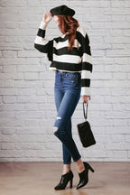 High Rise Destructed Skinny Jeans