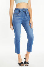 Super High Rise Ribbon Straight Jeans