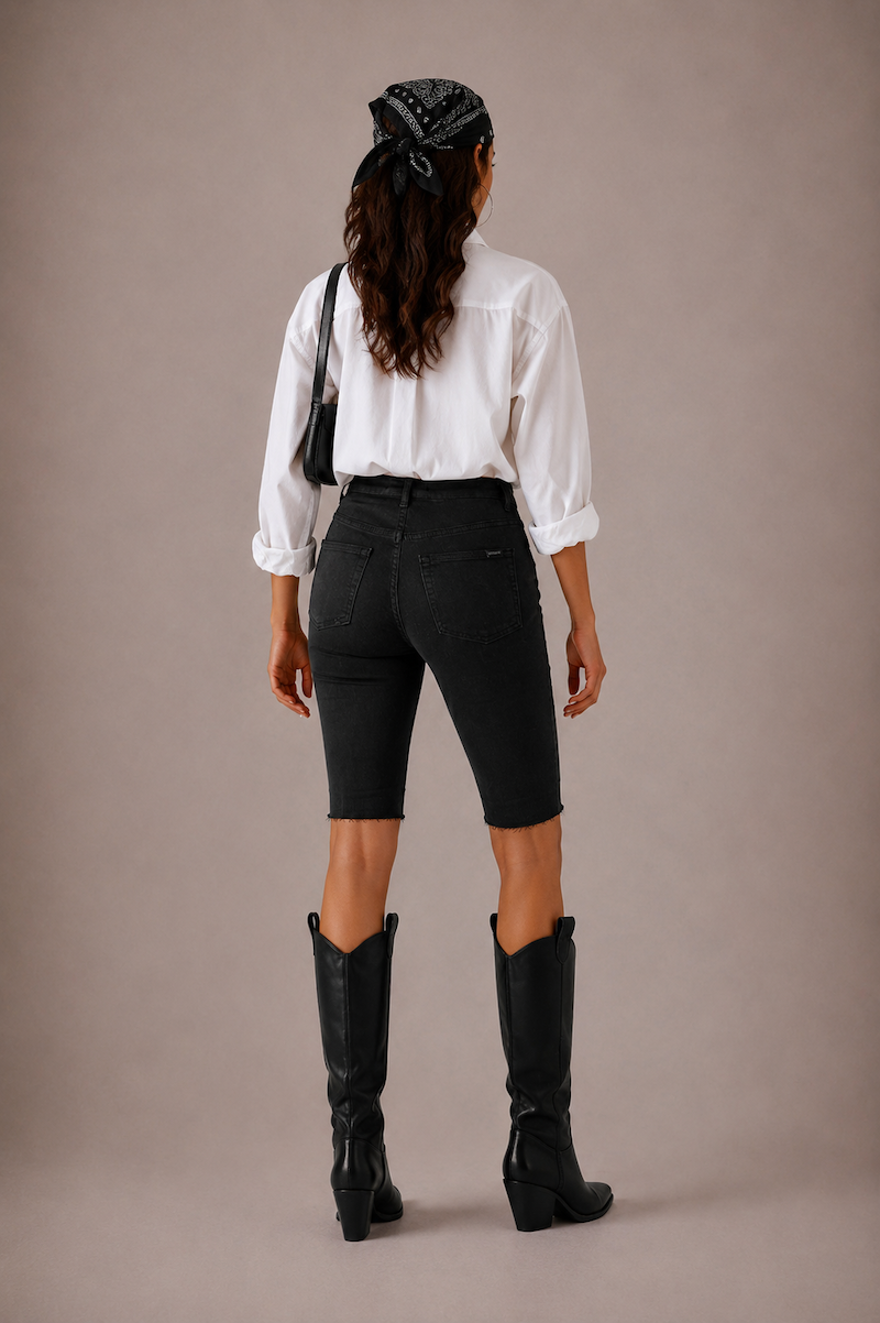 Rodeo Capri Short in Black