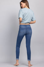 Mid Rise Push Up Ankle Skinny Jeans