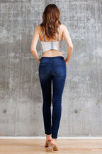 Mid Rise Destructed Skinny Jeans