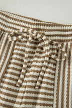 Stripe Textured Knit Top & Shorts Set