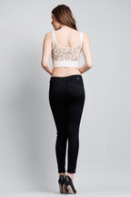 Mid Rise Push Up Ankle Skinny Jeans