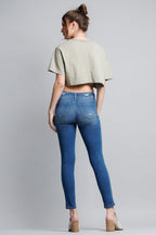 High Rise Destructed Skinny Jeans