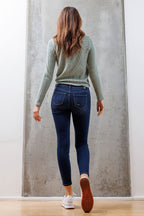 Mid Rise Destructed Ankle Skinny Jeans