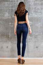 Mid Rise Destructed Skinny Jeans