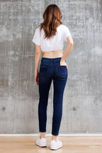 High Rise Destructed Skinny Jeans