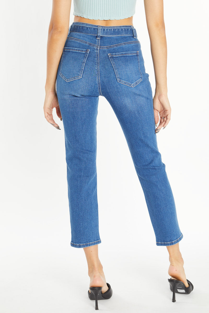 Super High Rise Ribbon Straight Jeans