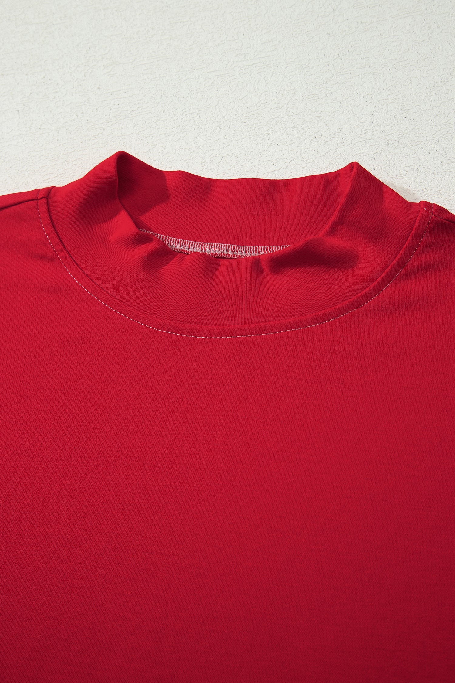 Reversible Contrast Stitching Mock Neck T-Shirt