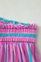Stripe Dolman Short Sleeve Blouse & Short Set