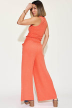 Basic Bae Full Size Ribbed Tank and Wide Leg Pants Set - VacationGrabs
