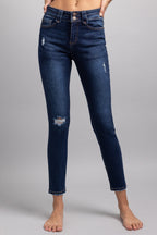 High Rise 2 Button Skinny Jeans