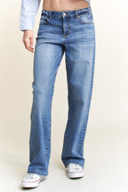 Mid Waist Loose Straight Jeans