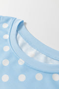 Polka Dot Oversized Top & Drawstring Shorts Set