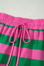Stripe Dolman Tee & Drawstring Skort Athletic Set