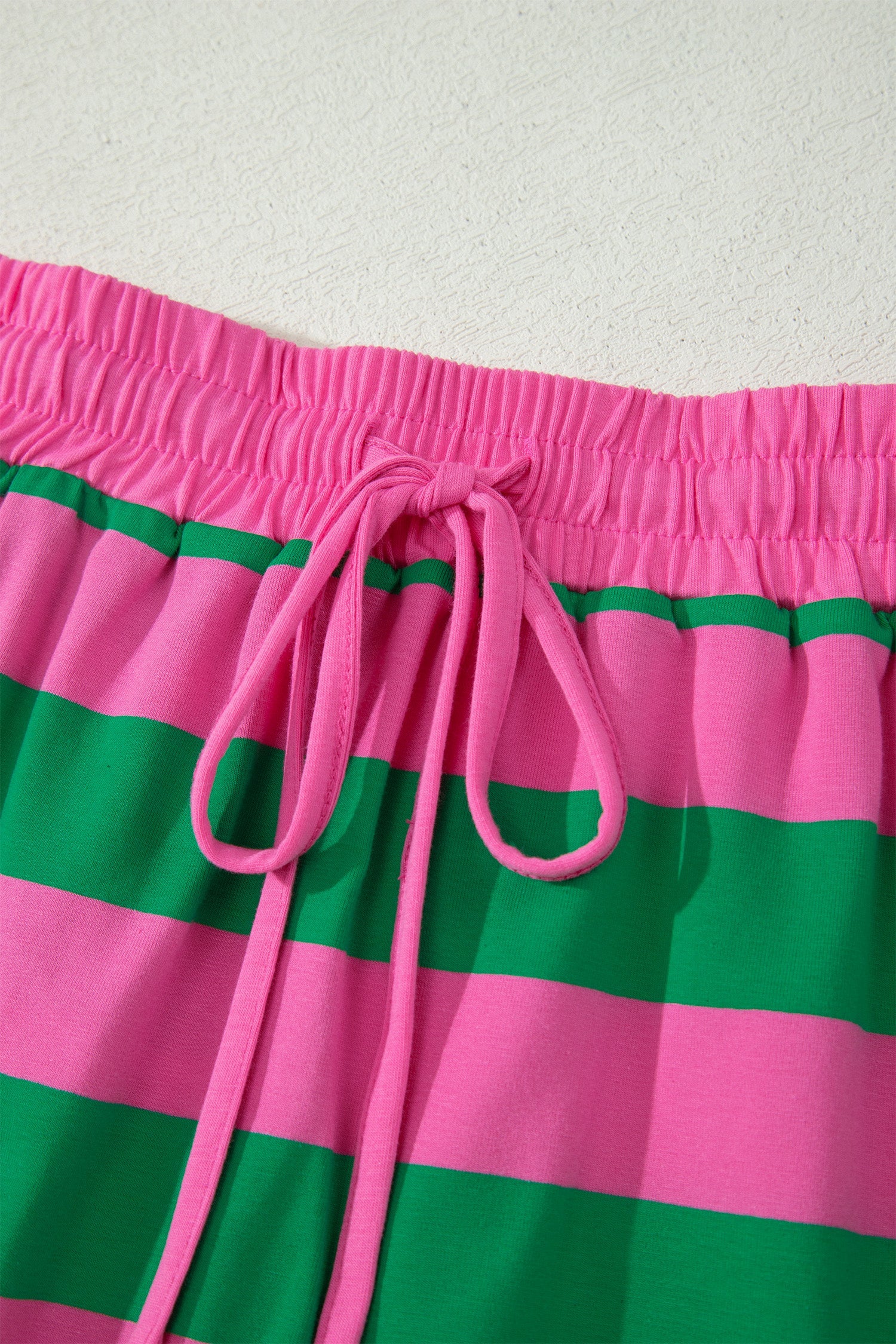 Stripe Dolman Tee & Drawstring Skort Athletic Set