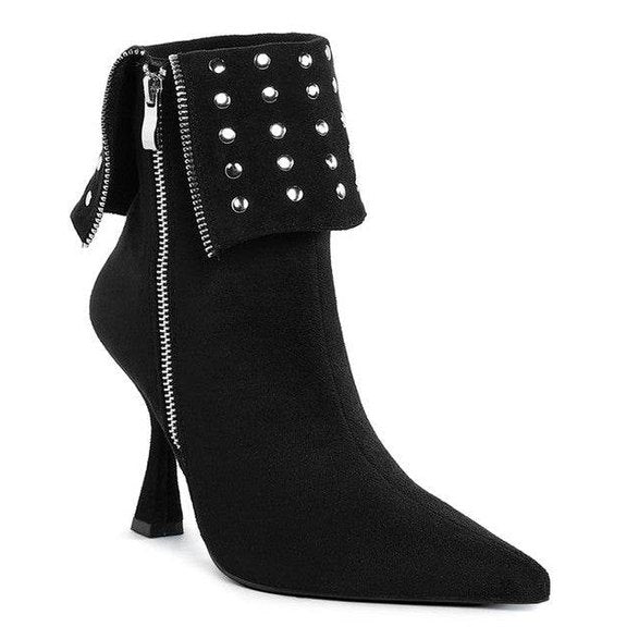 Piccini Stud Embellished Foldover Boots - VacationGrabs