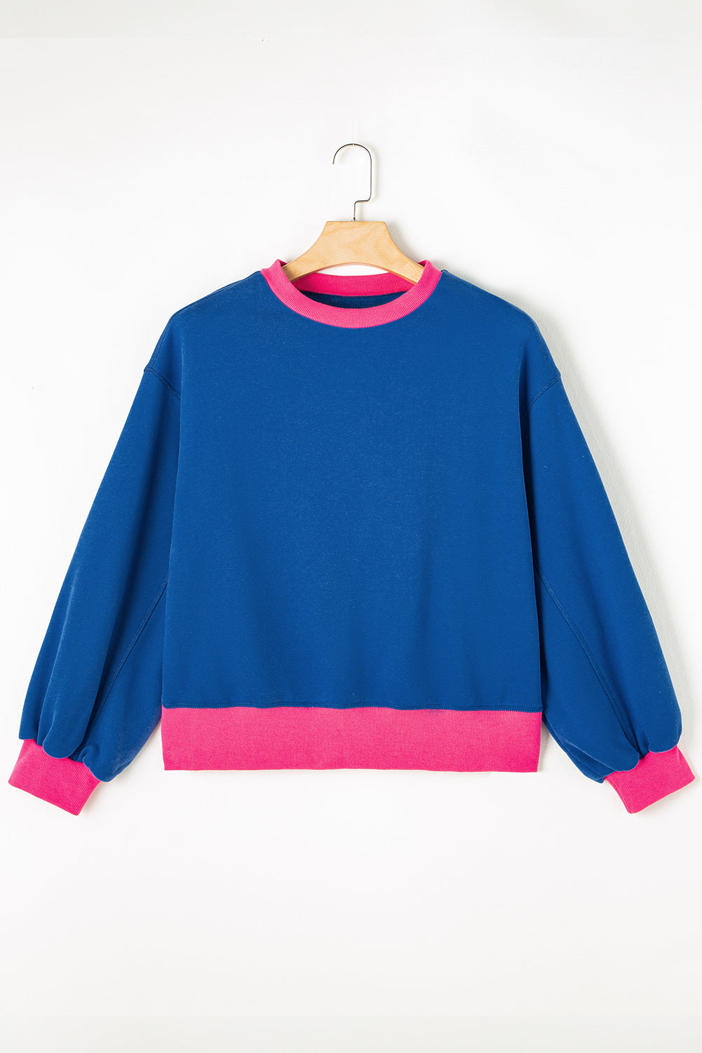 Women's Sweatshirts & HoodiesBlue Colorblock Bubble Sleeve Sweatshirt - VacationGrabs