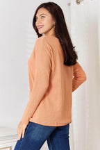 Basic Bae Half Button Long Sleeve Top - VacationGrabs
