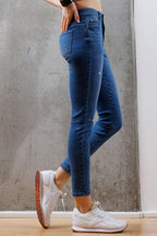 High Rise Destructed Skinny Jeans