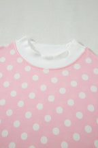 Polka Dot Mock Neck Top & Pants Set