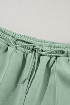 Solid Zip-Up Jacket and Drawstring Pants Set