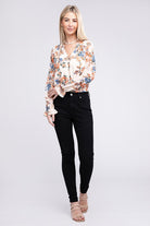 Women's ShirtsWomen's Floral Chiffon Blouse - VacationGrabs