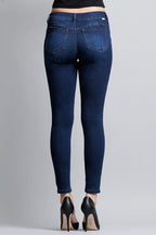 Mid Rise Push Up Ankle Skinny Jeans