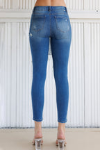 High Rise Destructed Skinny Jeans