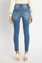 High Rise Destructed Skinny Jeans
