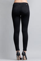 High Rise 2 Button Black Ankle Skinny Jeans