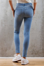 High Rise Destructed Skinny Jeans