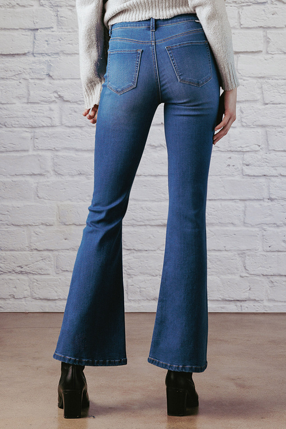 Stone wash High Rise Flare Jeans
