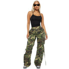 Womens Camo Cargo Pants - Olive/Combo - VacationGrabs