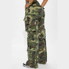 Womens Camo Cargo Pants - Olive/Combo - VacationGrabs