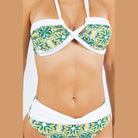 Two Piece Floral Prints Criss Cross Halter Bikini - VacationGrabs