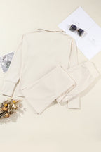 Solid Collared Pullover and Pants Set